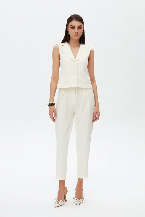 White jasmine v neck vest